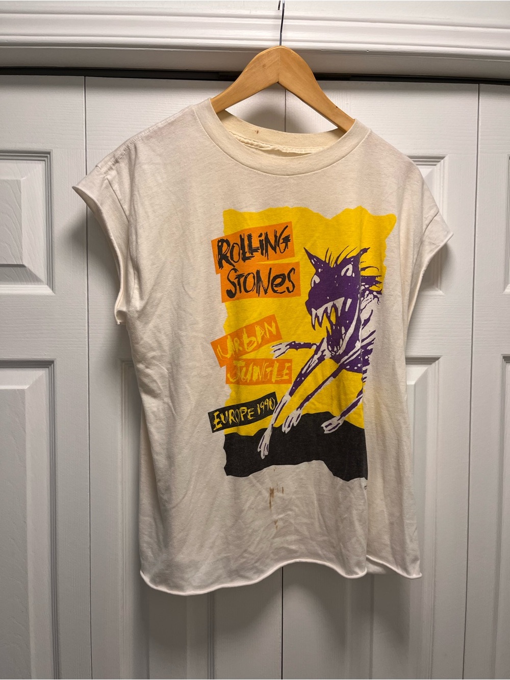 1990 Rolling Stones Urban Jungle european tour cut off shirt